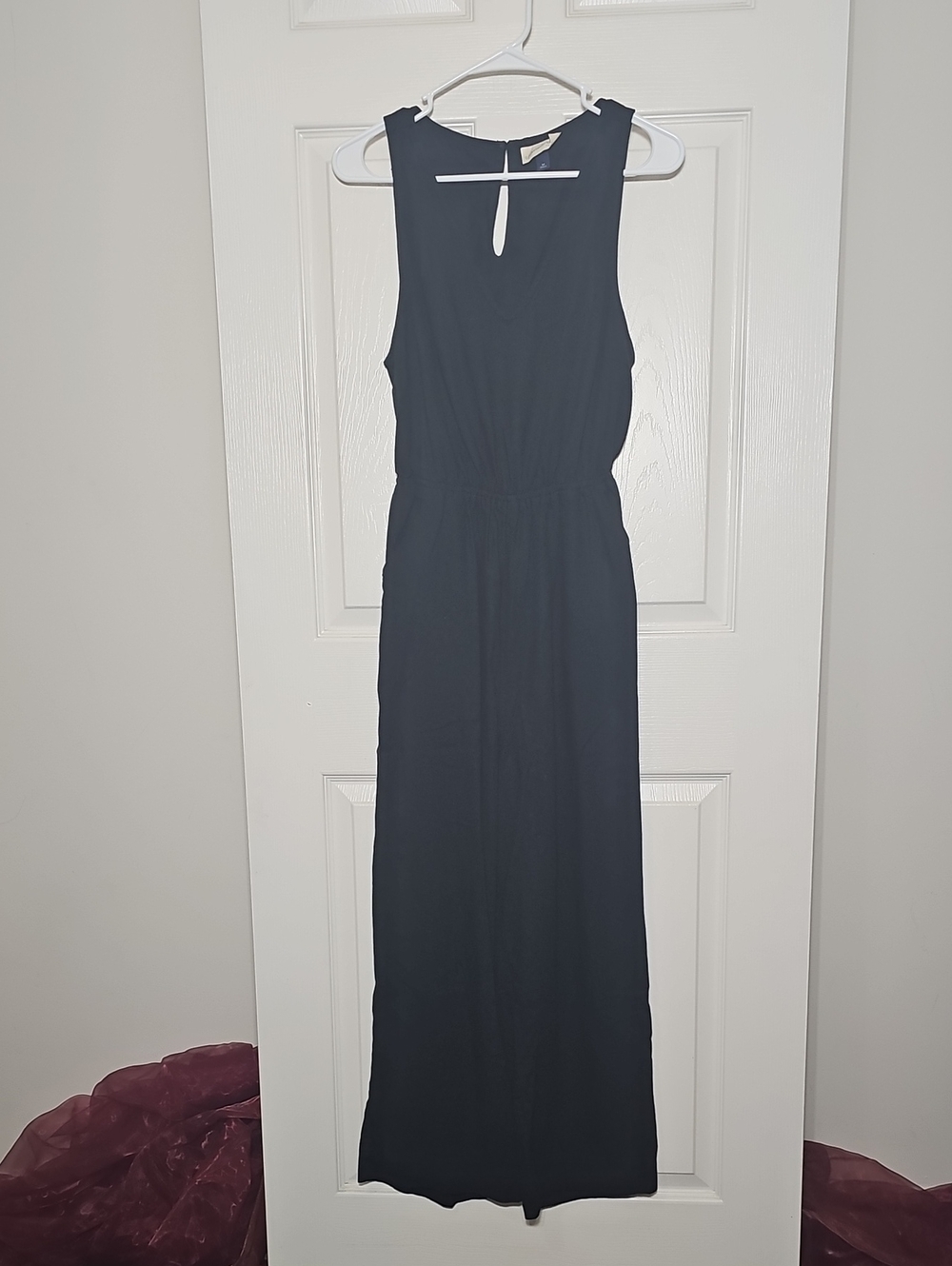 Universal Thread Black Linen Blend Cut Out Jumpsuit Size M